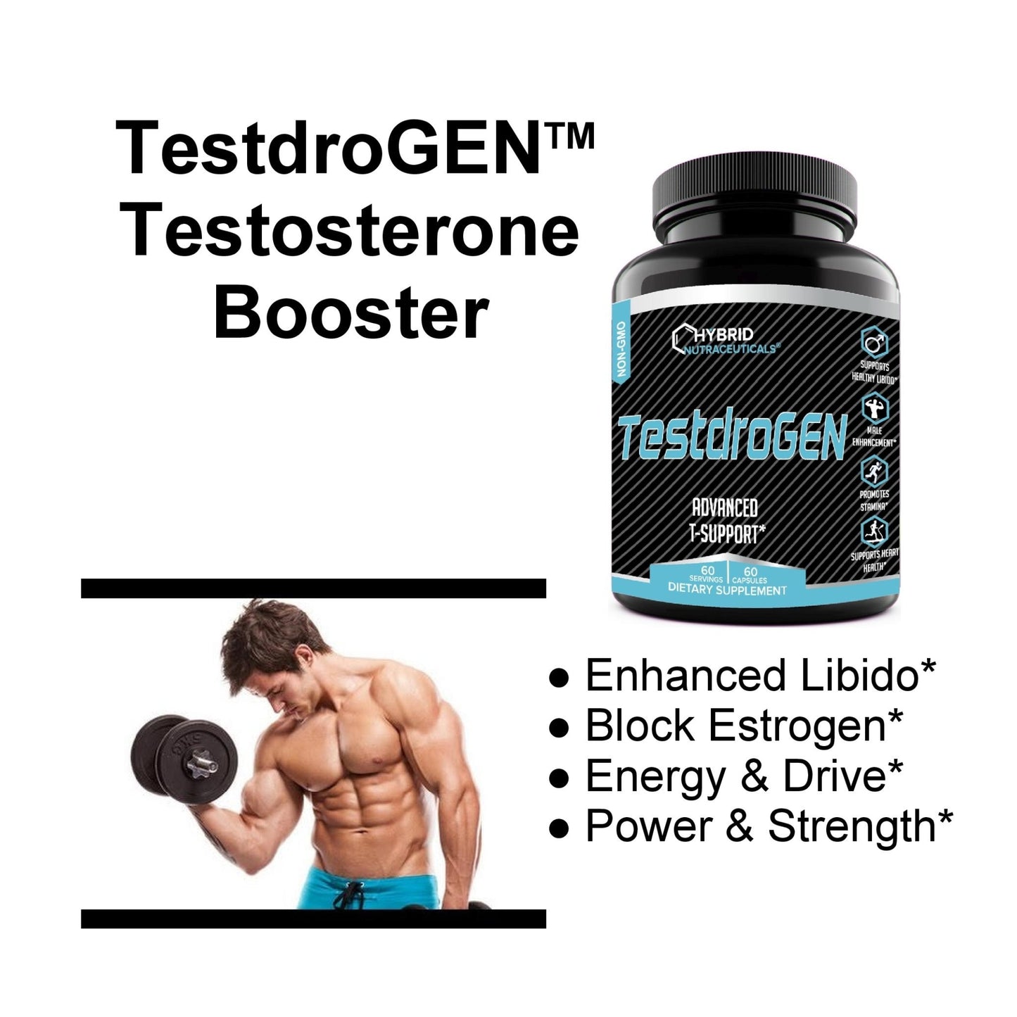 TestdroGEN Testosterone Booster & Estrogen Blocker