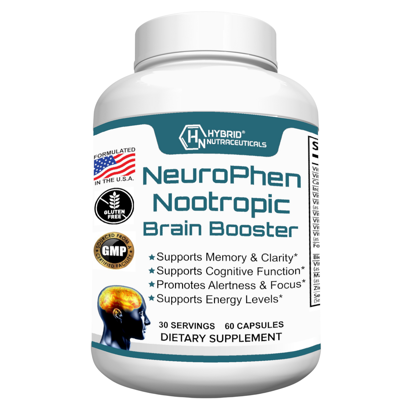 NeuroPhen Advanced Nootropic Brain Supplement - 60 Capsules