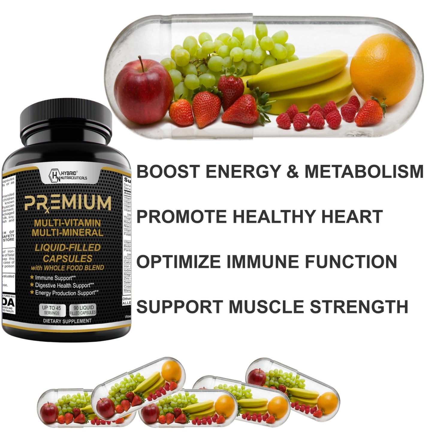PRxEMIUM Liquid Capsule Multivitamin for Men & Women