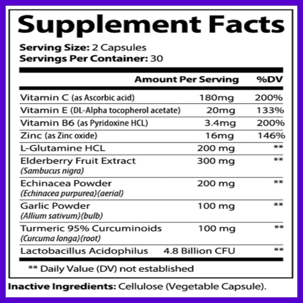 Black Elderberry Capsules, Immune Support - 60 Capsules