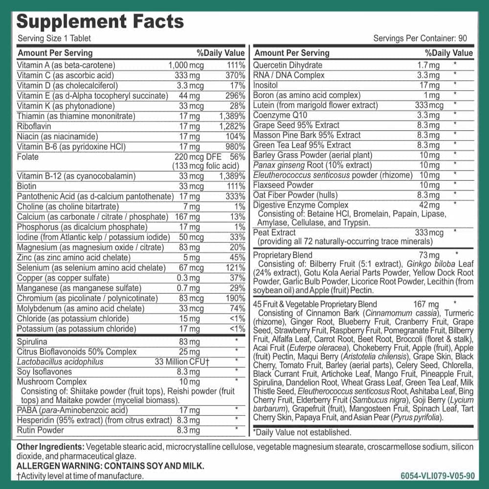 MEGAV-1 Multi-Vitamin, Superfood & Minerals - 90 Tablets