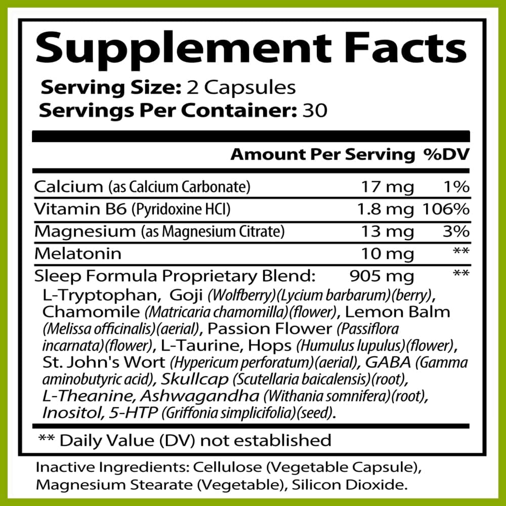 HypoSleep with Melatonin 10mg Sleep Plus Formula for Adults - 60 Capsules