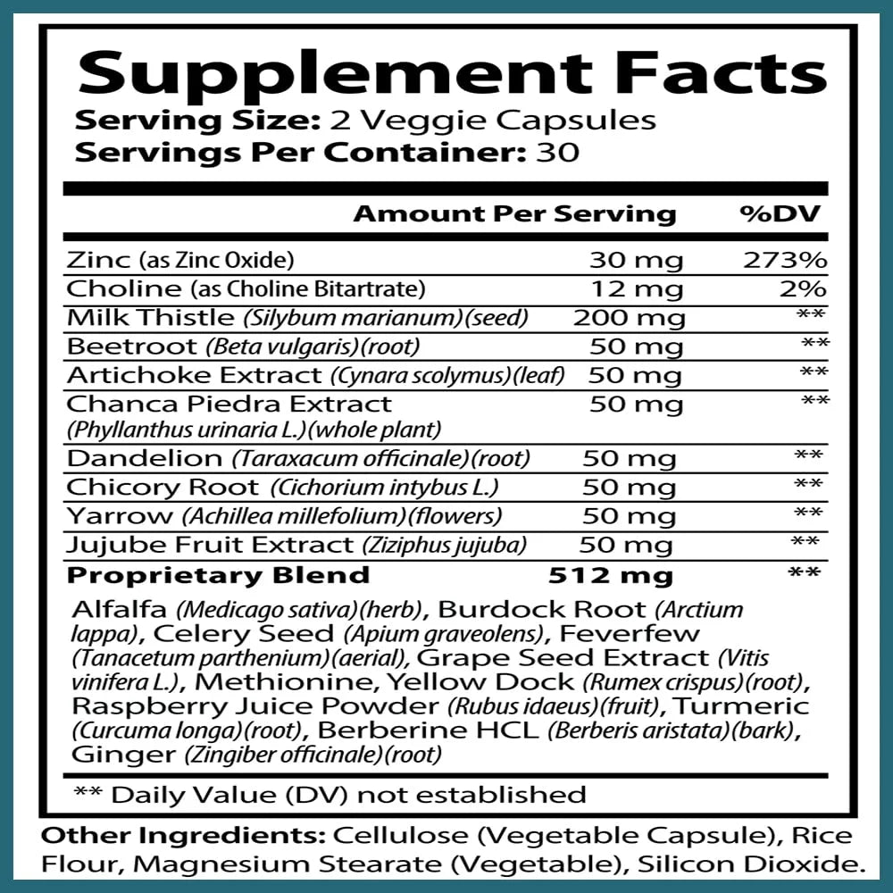 Liver Cleanse Detox & Repair Formula - 60 Capsules