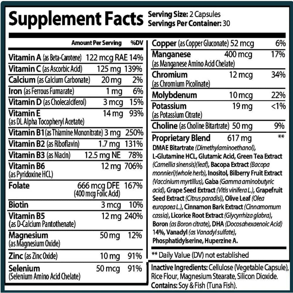 NeuroPhen Advanced Nootropic Brain Supplement - 60 Capsules