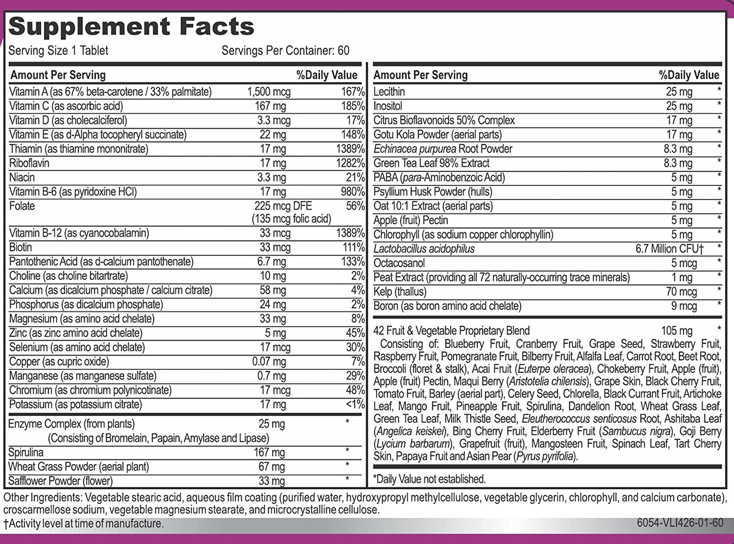 MiracleMulti Multivitamin for women - 60 Tablets