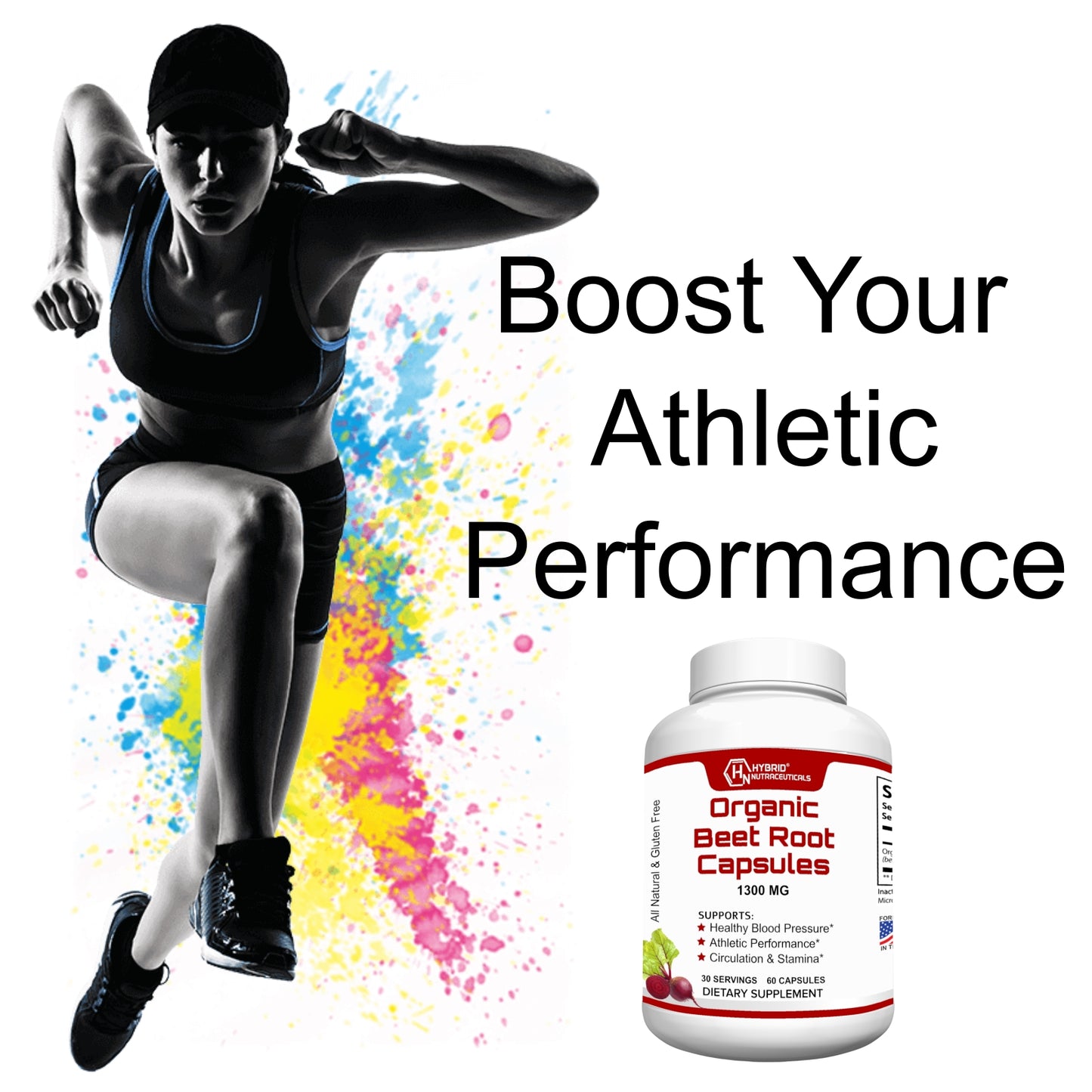 Organic Beet Root Capsules 1300mg - 60 Capsules