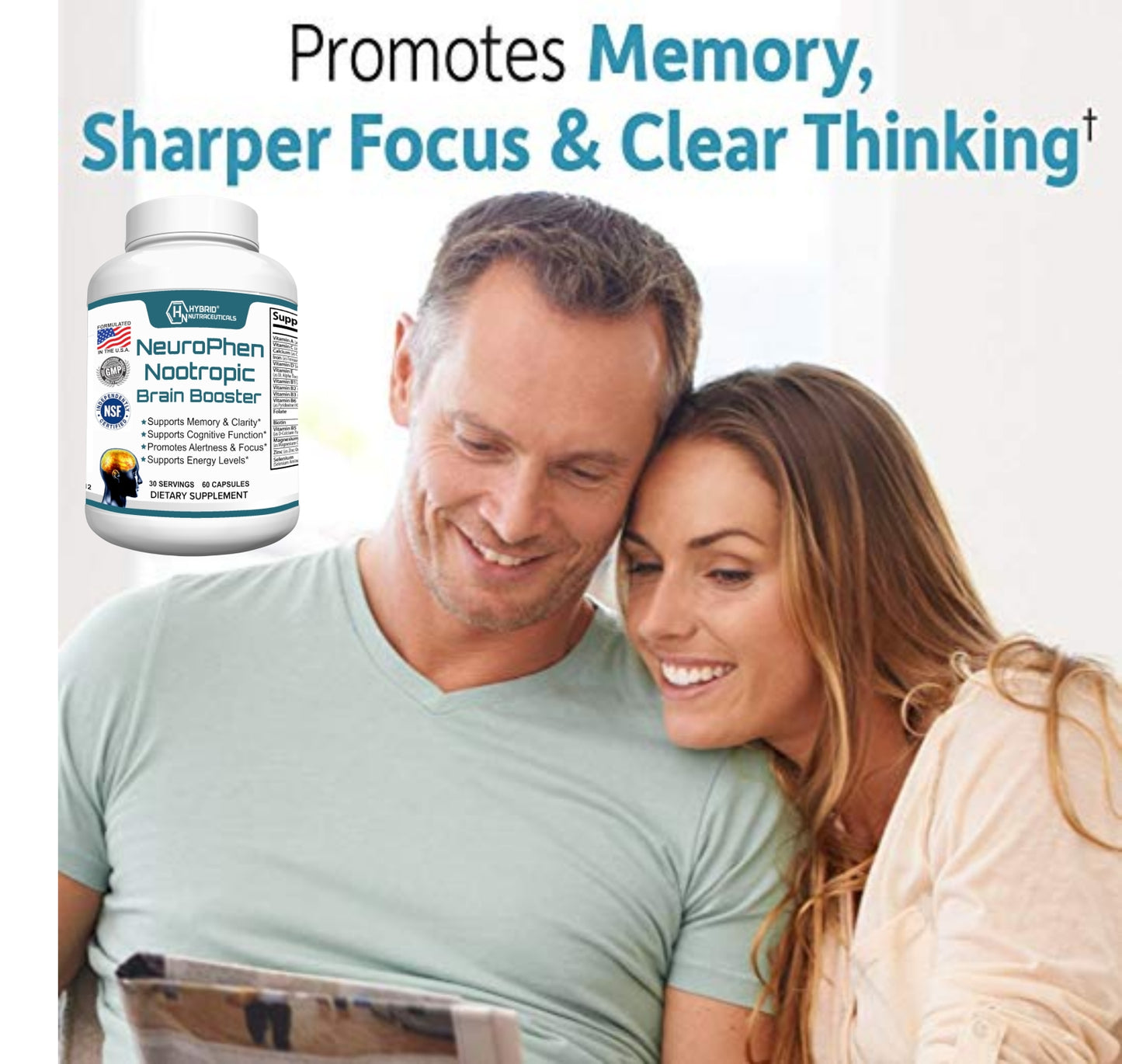 NeuroPhen Advanced Nootropic Brain Supplement - 60 Capsules