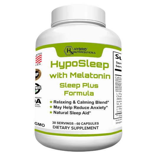 HypoSleep with Melatonin 10mg Sleep Plus Formula for Adults - 60 Capsules