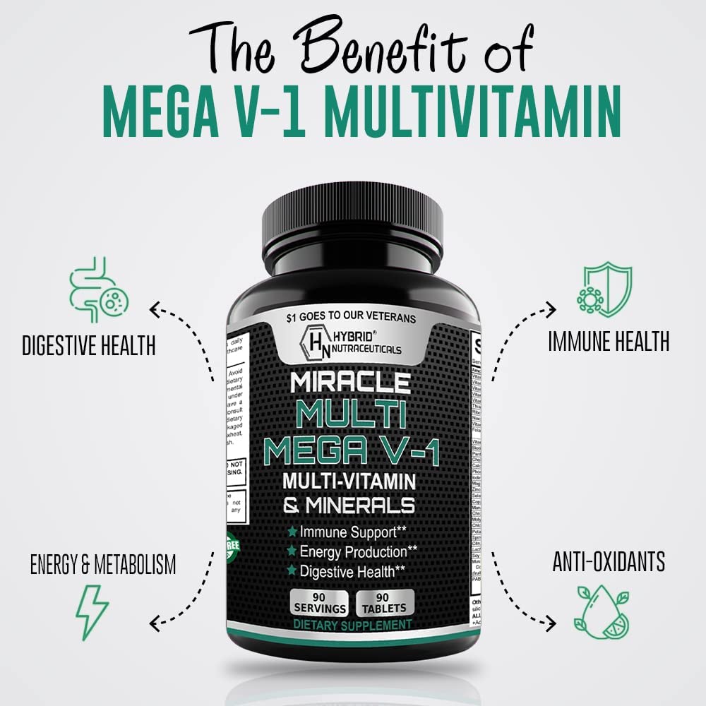 MEGA V-1 Multi-Vitamin, Superfood & Minerals - 90 Tablets