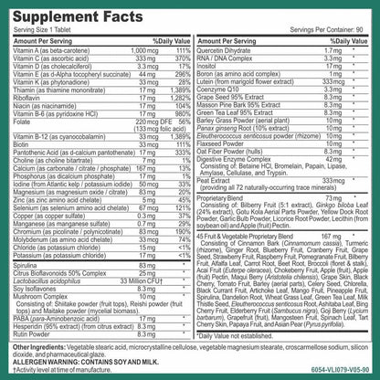 MEGA V-1 Multi-Vitamin, Superfood & Minerals - 90 Tablets