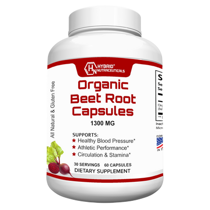 Organic Beet Root Capsules 1300mg - 60 Capsules